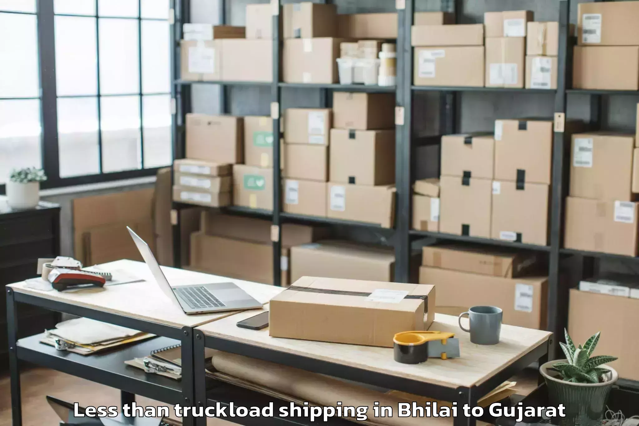 Professional Bhilai to Khambhalia Less Than Truckload Shipping